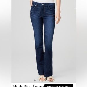 Paige Laurel Canyon High Rise jeans. Super flattering. Slightly flared.